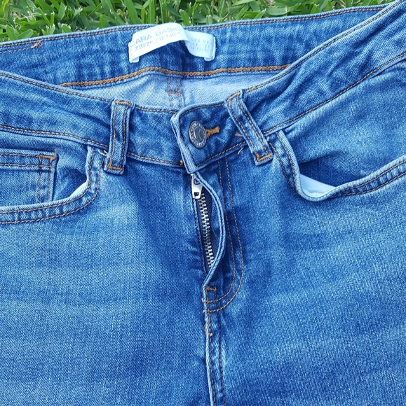 Zara Jeans Zara Denim Pearl Cuffed Skinny Jeans Euc Size 4 Poshmark